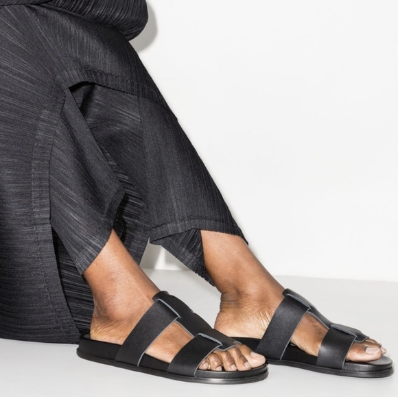 🖤 New St Agni Axel Black Leather Leren fisherman sandals, size 37 - Picture 2 of 5